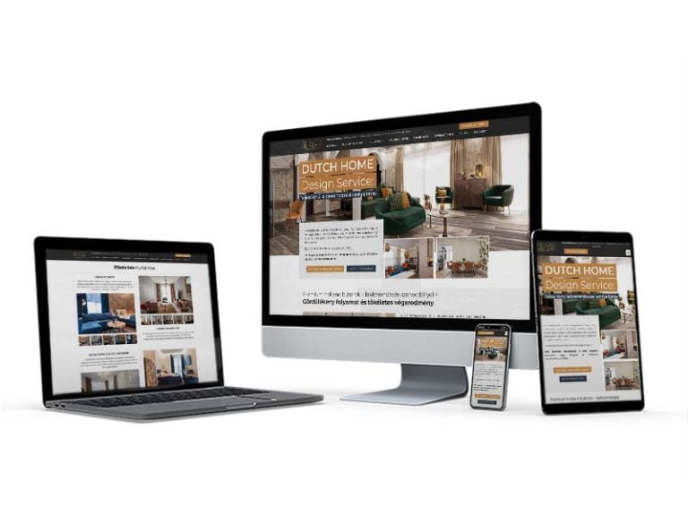 dutchhome lakberendezés marketing landing weboldal refrerencia tartalom design